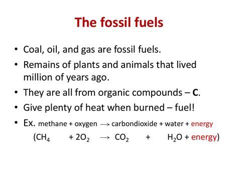 Organic chemistry fossil fuels