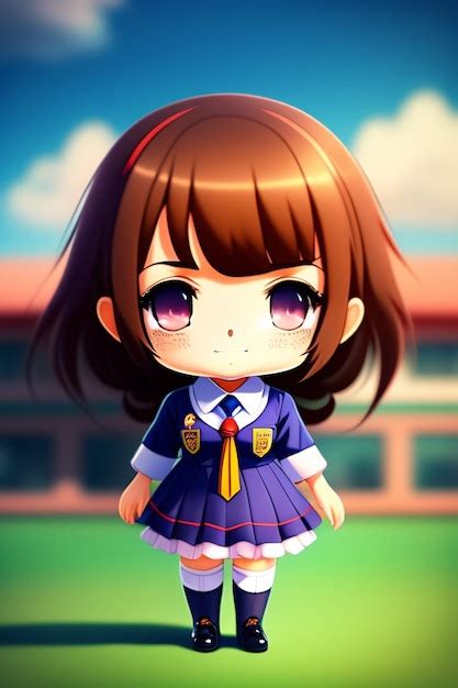 Chibi_anime_girl_in_school_uniform_1 jpg | Foto Premium