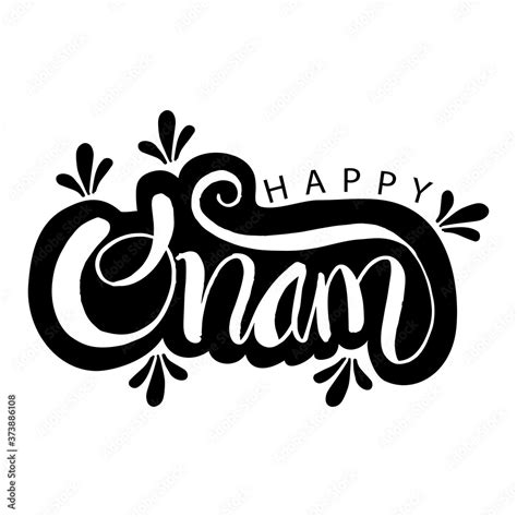 Handwritten lettering of Happy Onam. Stock Vector | Adobe Stock