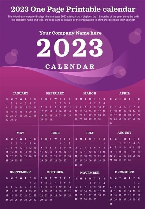 Printable 2023 One Page Calendar - Printable Calendars AT A GLANCE