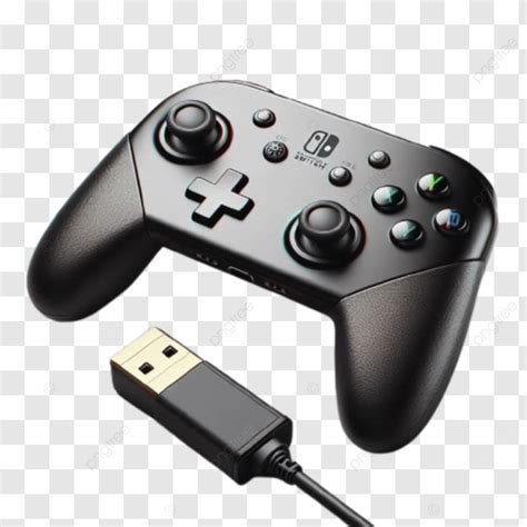 Nintendo Switch Controller With Usb Cable On Transparent Background ...