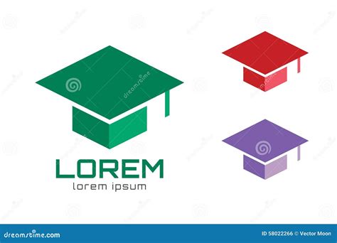 Graduation Cap Hat Logo Icon Template. College Stock Vector - Illustration of study, college ...