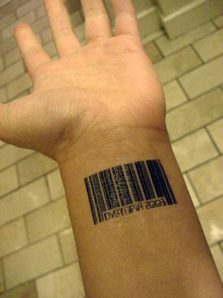 Free Cross Tattoos Design: the bar code tattoo