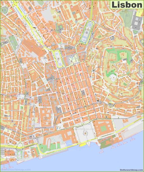 Large detailed map of Lisbon - Ontheworldmap.com