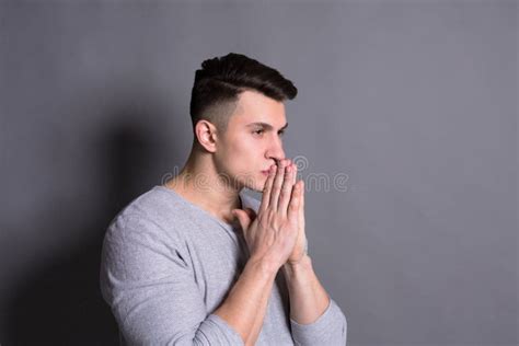 Facial Expression and Emotion, Hopeful Man Praying Stock Image - Image ...