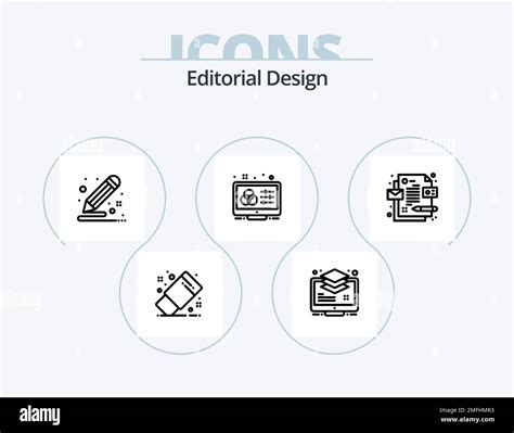 Editorial Design Line Icon Pack 5 Icon Design. editorial. book. development. designer. color ...