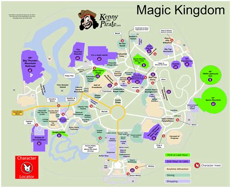 KennythePirate’s Magic Kingdom Map including Fastpass Plus locations ...