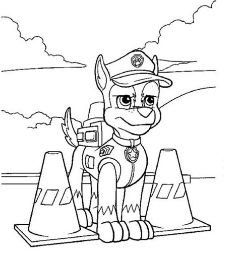 Chase Paw Patrol 8 Coloring Page - Free Printable Coloring Pages for Kids