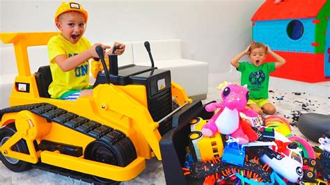 Vlad and Nikita play with toys ride on excavator | Baby birthday cakes, Toys, Baby birthday