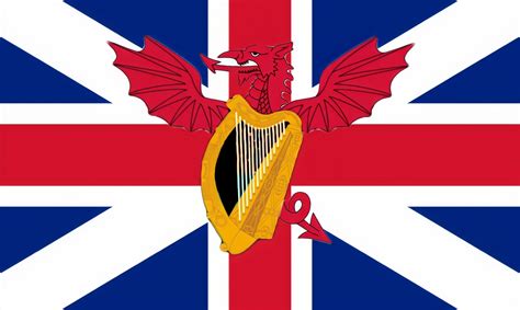 UK flag if a United Ireland joined the UK. Also including Wales. : r ...