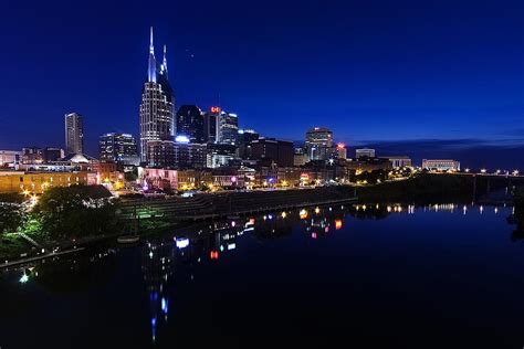 Nashville Skyline at Night Photograph by Dan Holland - Pixels