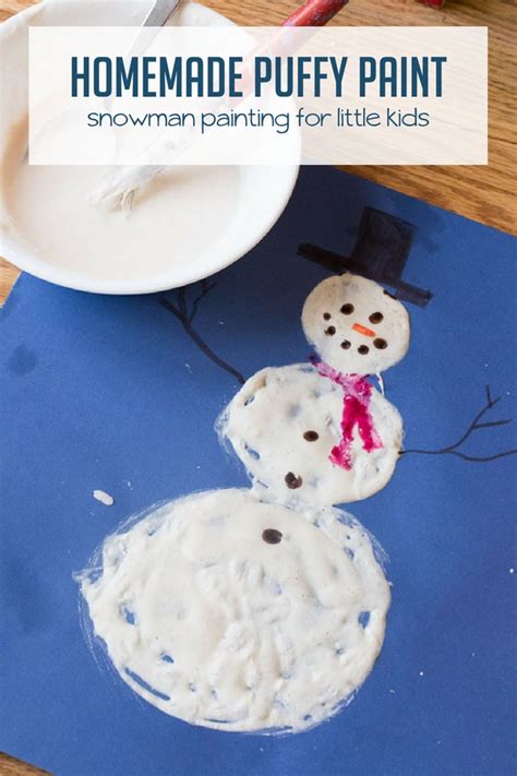 Magic Homemade Puffy Paint to Make a Snowman | Hands On As We Grow