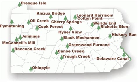 Pennsylvania State Parks Camping Map - Printable Map