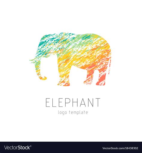 Elephant creative colorful logo template Vector Image