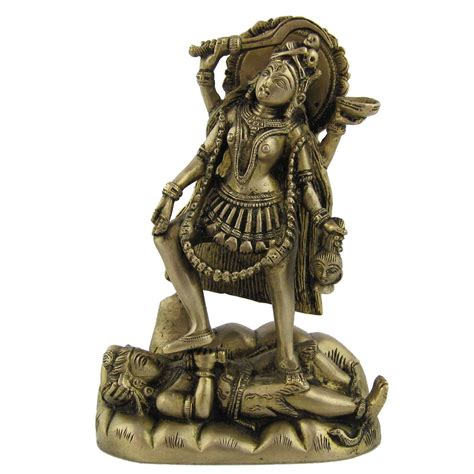 Amazon.com: Hindu Goddess Kali Brass Sculpture 5 x 2.75 x 7.5 inches: Home & Kitchen | Kali ...