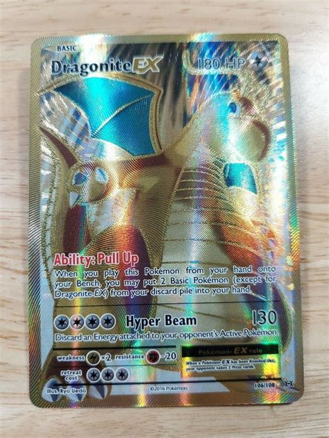 Dragonite EX 106/108 XY Evolutions NM Full Art Ultra Rare Pokemon Card ...