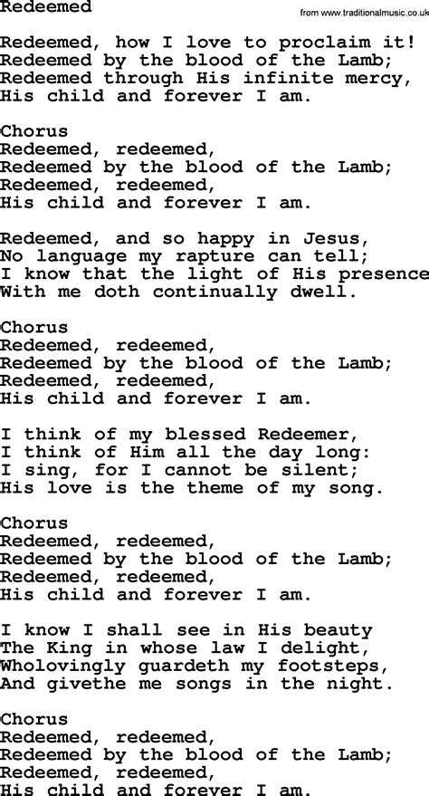 I Am Redeemed Lyrics