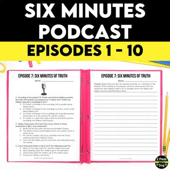 Six Minutes Podcast Comprehension Questions Episodes 1 - 10 by 2peasandadog