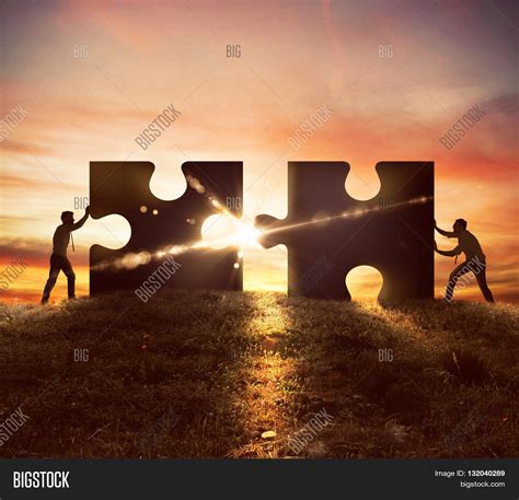 Men Push Two Puzzle Image & Photo (Free Trial) | Bigstock