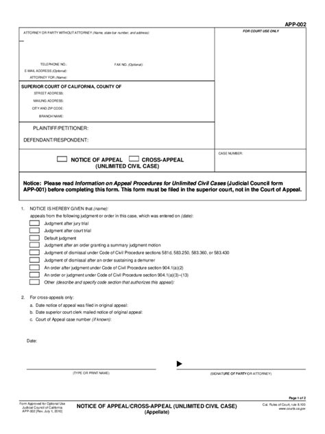 California Appellate Forms - 34 Free Templates in PDF, Word, Excel Download