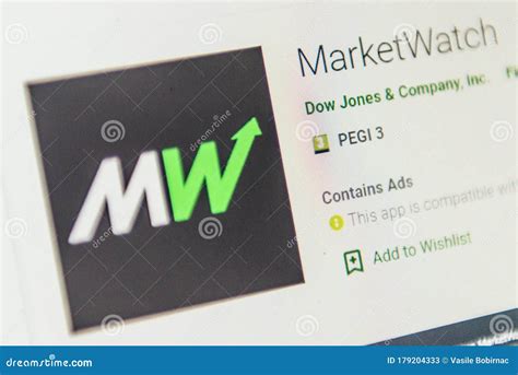 MarketWatch App Icon. Selective Focus. Editorial Stock Photo - Image of ...