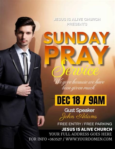 Sunday prayer service Template | PosterMyWall