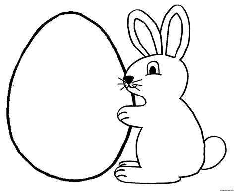 Coloriage lapin oeuf paques - JeColorie.com