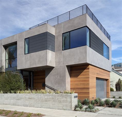 Modern House with Flat Roofline and Wood Siding