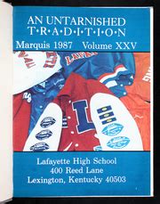 Lafayette High School - Marquis Yearbook (Lexington, KY), Class of 1987, Pages 1 - 17