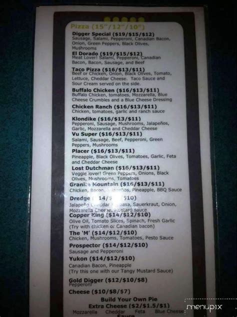 Menu of Vu Villa Pizza in Butte, MT 59701