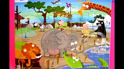 ZOO Animal Puzzle-names and sounds of Animal Learning Fun for Preschool kids-Kids Z Fun - YouTube