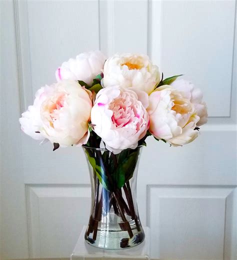 Light Pink Real Touch Peonies-dining-room Centerpiece-large | Etsy