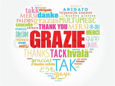 Grazie (Thank You in Italian) love ... | Stock vector | Colourbox