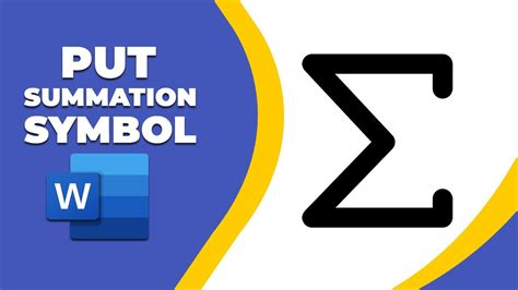 How to put summation symbol in word - YouTube