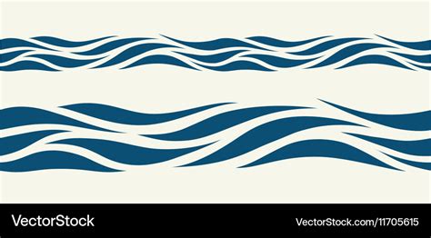 Seamless pattern with stylized blue waves Vector Image