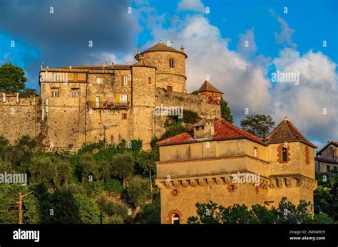 Brown Castle in Portofino Stock Photo - Alamy