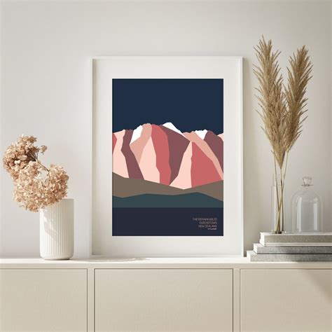 The Remarkables Mountain Range Queenstown, New Zealand. Modern Abstract ...