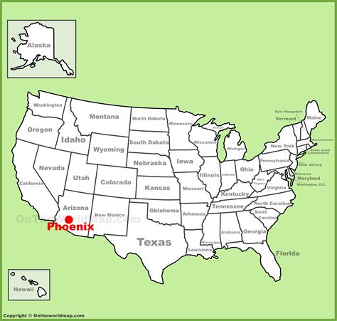 Phoenix location on the U.S. Map