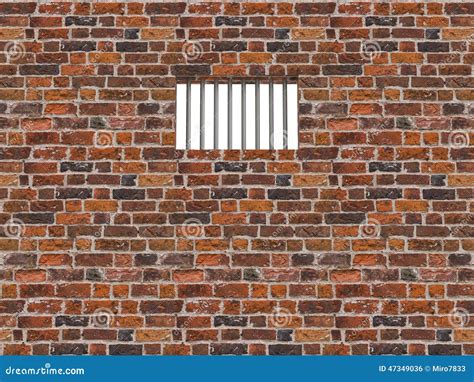 The Interior of the Prison Cell, Barred Window Stock Illustration ...