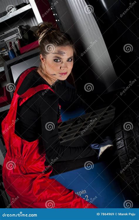 Girl Wearing Mechanic Uniform Royalty Free Stock Images - Image: 7864969