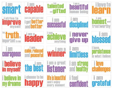 Positive Affirmation Cards Printable - Printable Templates