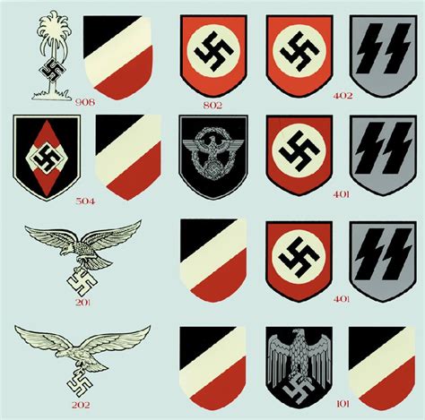 WW2 German Helmet Decals - Sheet 1 Decal Set - Reddick Militaria