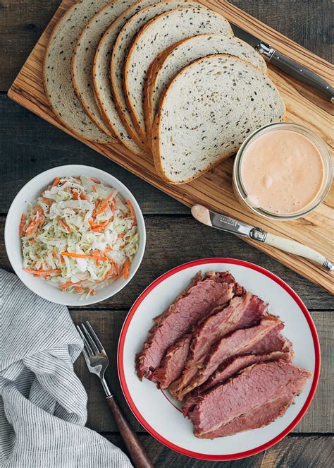 Corned Beef Sandwich with Coleslaw and Russian Dressing - Striped Spatula