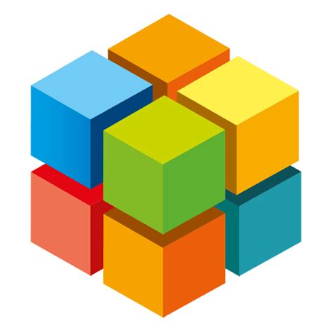 Colorful 3d Cubes Logo PNG & SVG Design For T-Shirts