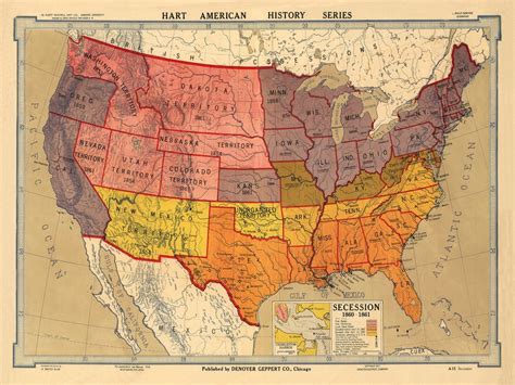 1860 Old USA Map Civil War Civil War Map Secession. - Etsy