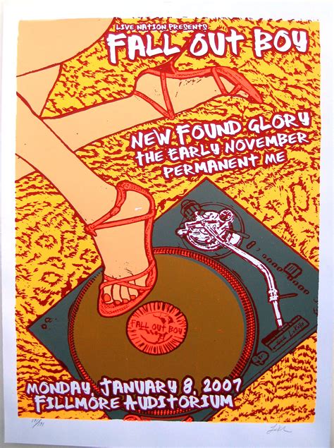 Fallout Boy Poster w/ New Found Glory, The Early November 2007 Concert | Fall out boy concert ...