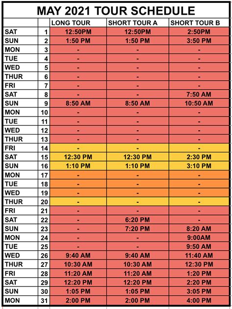 Tide Schedule