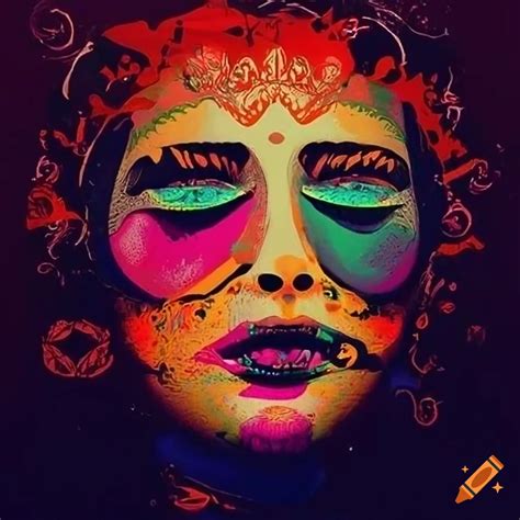 Retro abstract poster with intricate design details