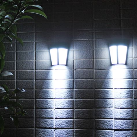 2pcs Solar Power LED Lights, EEEkit Outdoor Waterproof Wall Lamp, Wall Mounted Solar Lights ...