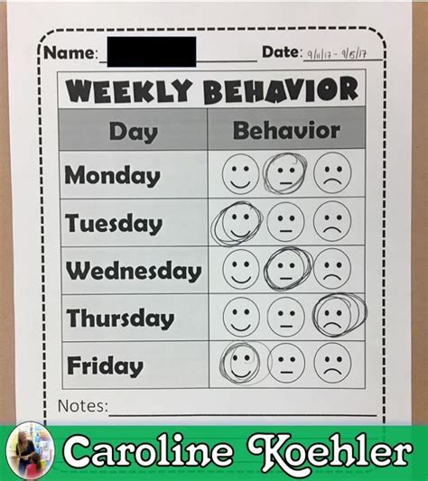 Smiley Face Behavior Chart Printable - Printable Word Searches